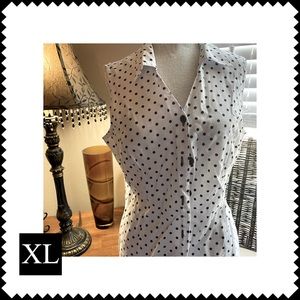 White and brown polka dot